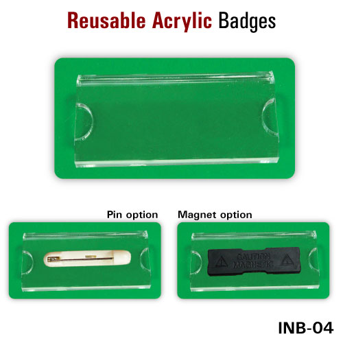 Acrylic Badges in Reusable